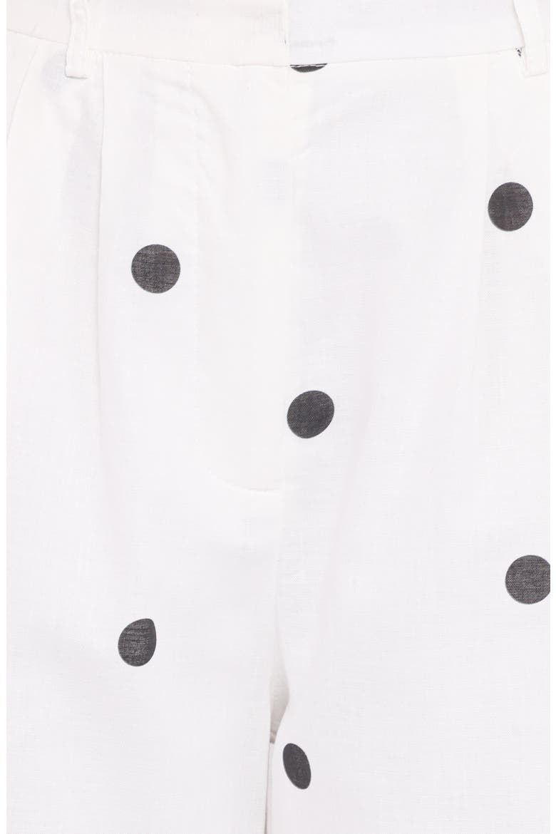 Valora Dot Wide Leg Cotton & Linen Pants, Alternate, color, WHITE BLACK POLKA DOT