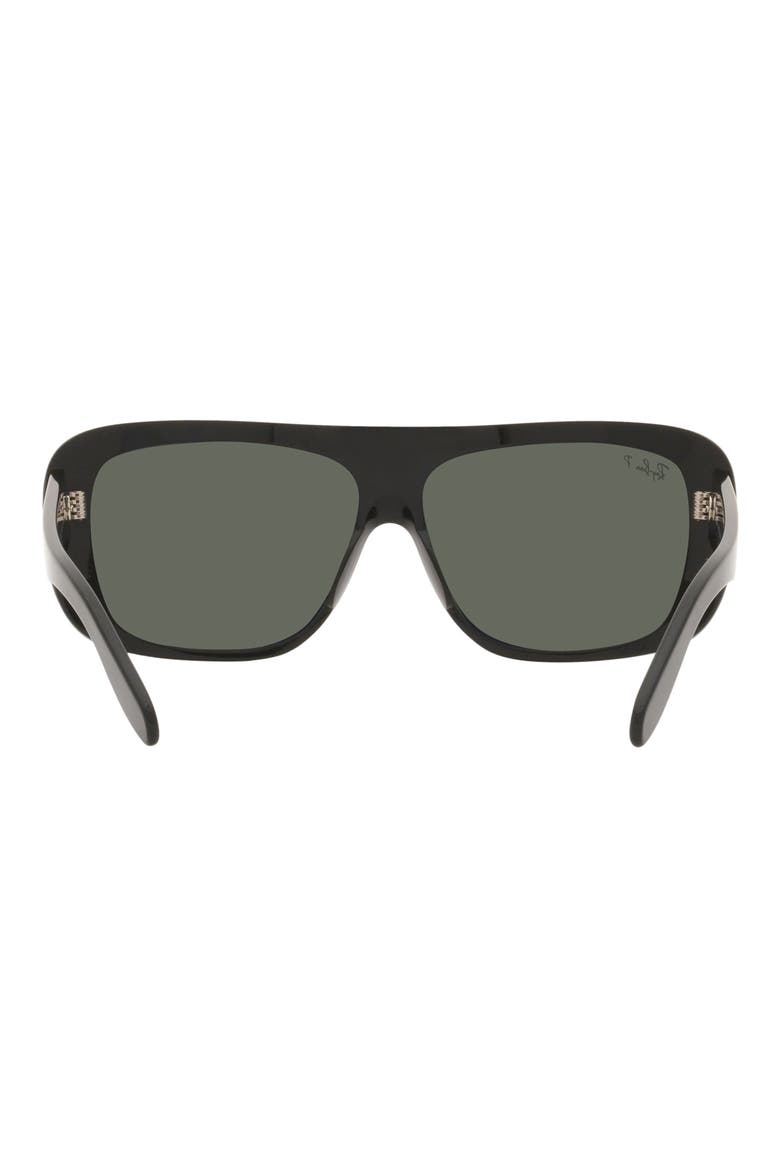 61mm Pillow Polarized Sunglasses, Alternate, color, BLACK