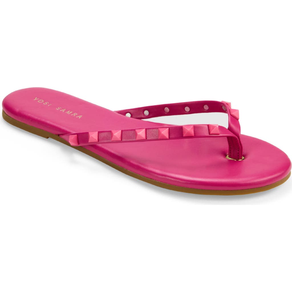 Yosi Samra Rivington Stud Flip Flop In Fuchsia