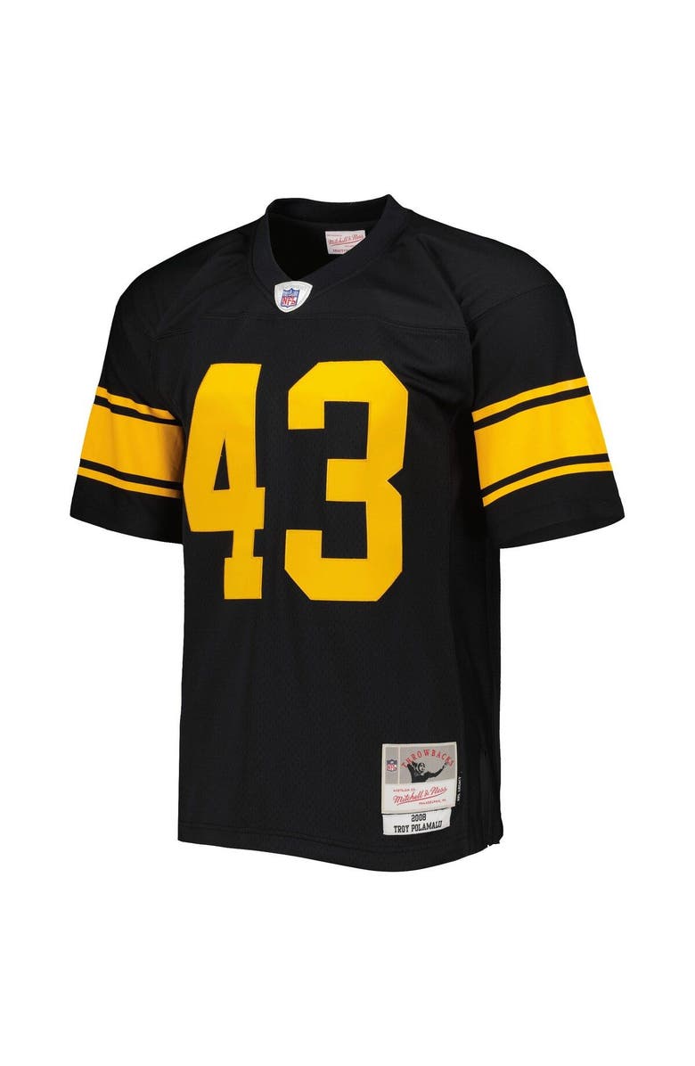 Mitchell & Ness Men's Mitchell & Ness Troy Polamalu Black Pittsburgh Steelers Alternate 2008 Legacy Replica Jersey, Alternate, color, 