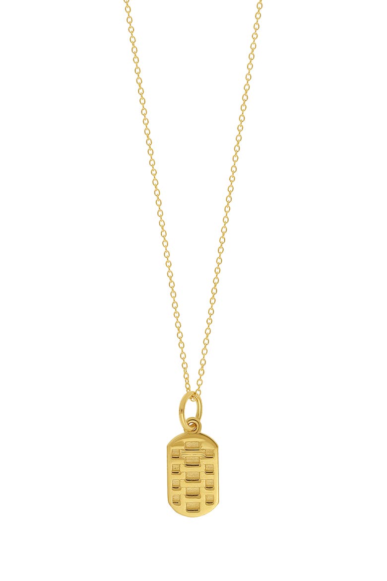 14K Gold Dog Tag Pendant Necklace (Nordstrom Exclusive), Main, color, 14K YELLOW GOLD