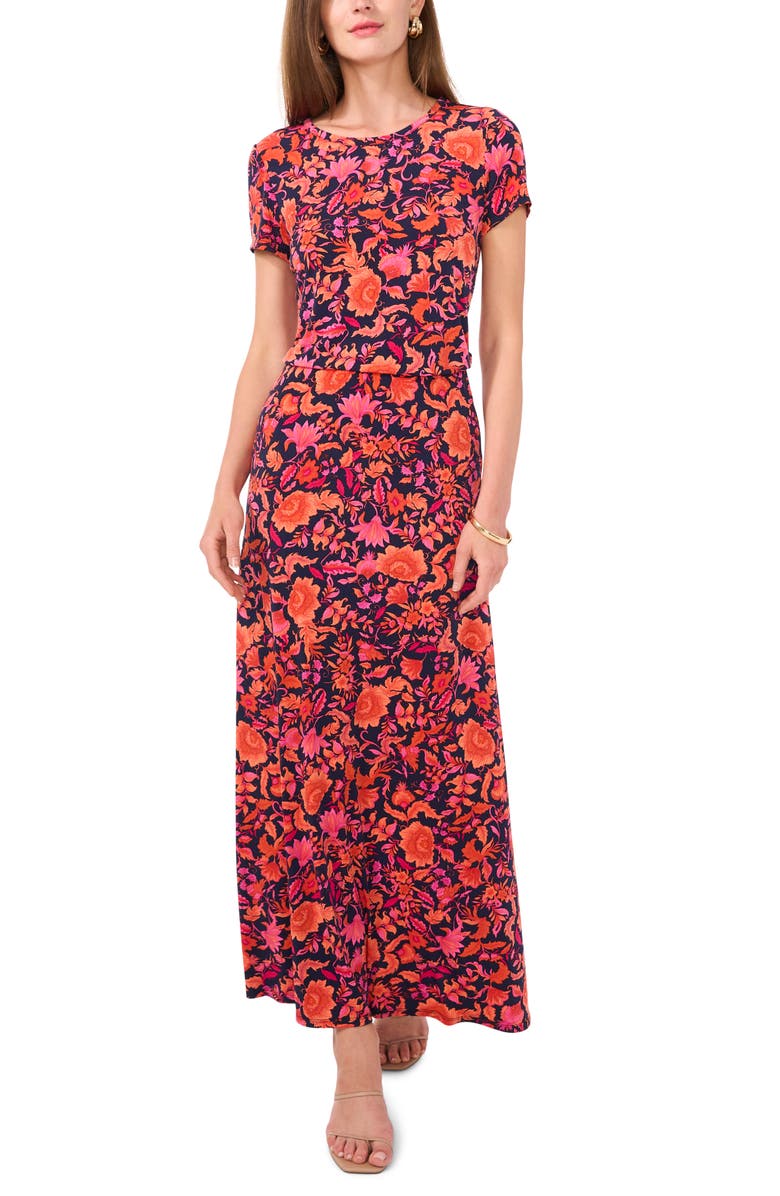 Vince Camuto Floral Pull-On Maxi Skirt, Alternate, color,