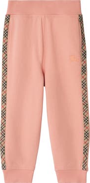 Burberry Check Trim Cotton Jogging Pants