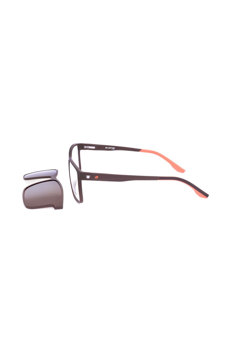 55mm Rectangular Optical Glasses, Alternate, color, MATT BROWN ORANGE