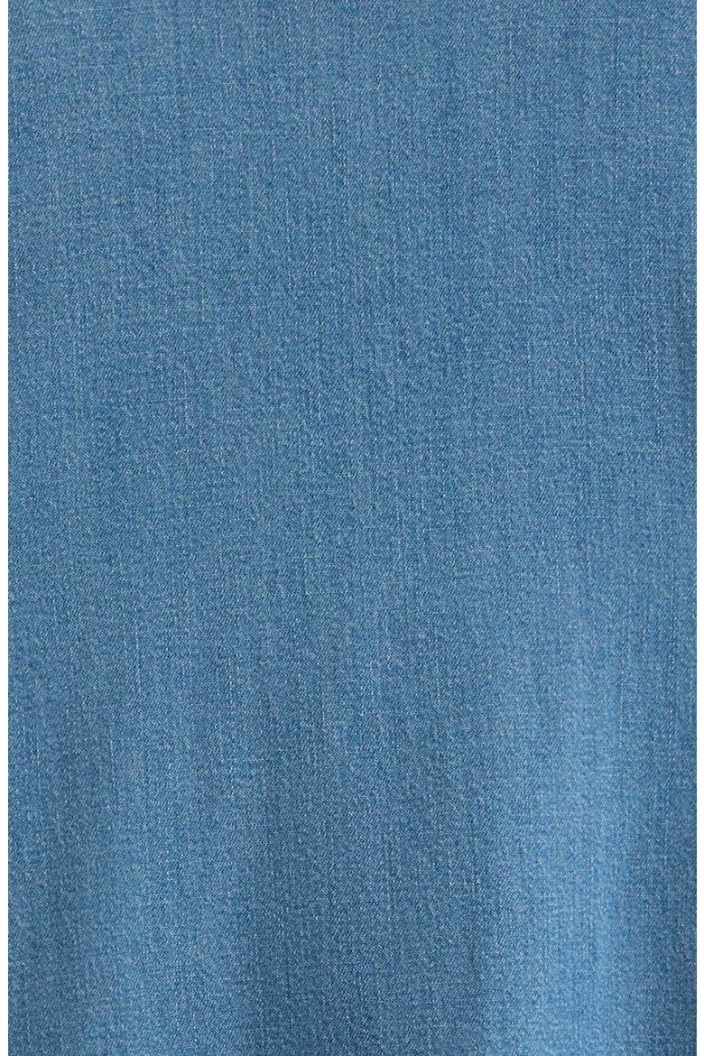 Kids' Ruffle Hem Chambray Shirtdress, Alternate, color, MID GEM WASH