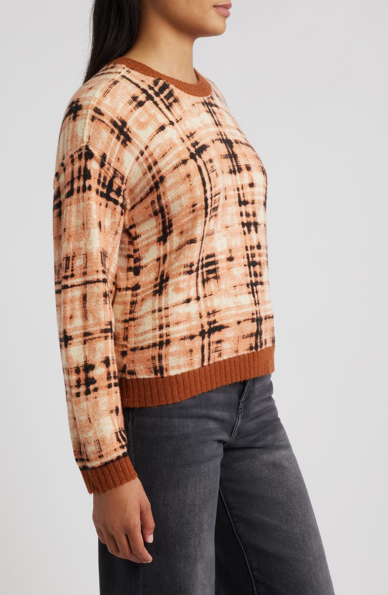 CITY BLUES Crewneck Sweater, Alternate, color, Brown