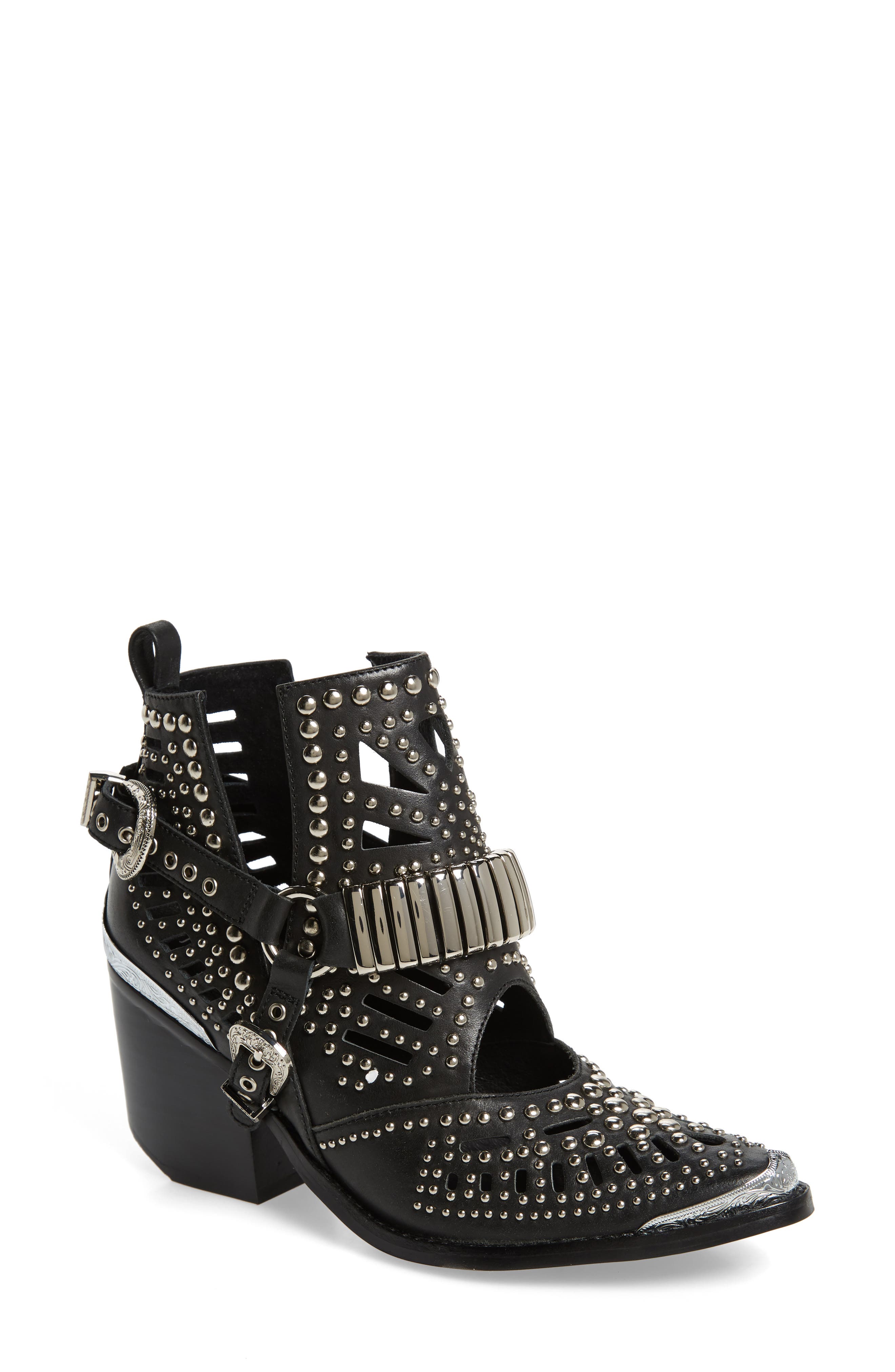 Jeffrey Campbell Wylie Studded Western Bootie, Main, color, 