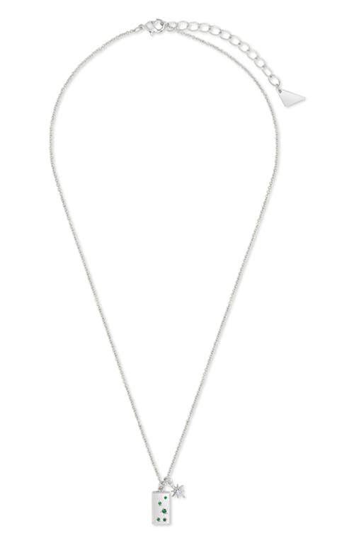 Sterling Forever Cubic Zirconia Burst & Tag Charm Pendant Necklace In Silver