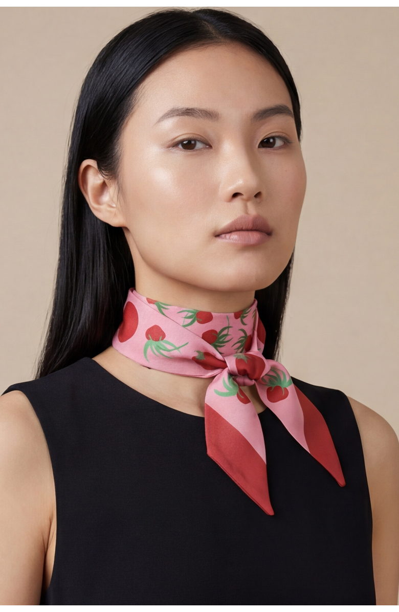 Centinelle Tomatoes Twilly Ribbon Scarf, Alternate, color, Red