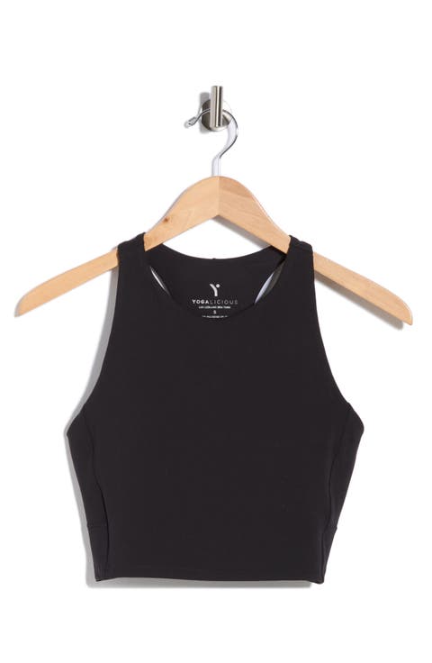 Lux LeBlanc High Neck Crop Tank