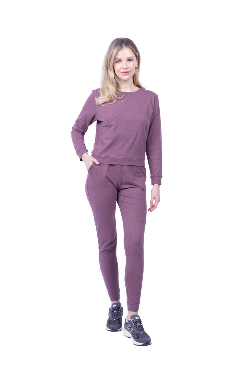 Tegan Organic Cotton Jogger Pant, Alternate, color, Dusty Orchid