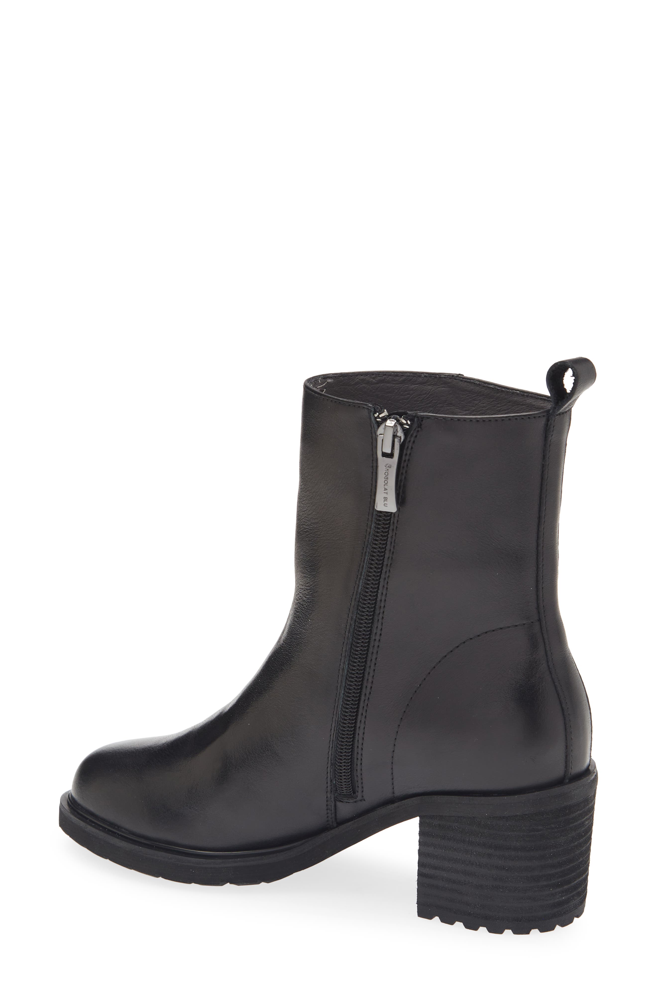 Chocolat Blu Nadi Bootie, Alternate, color, Black Leather