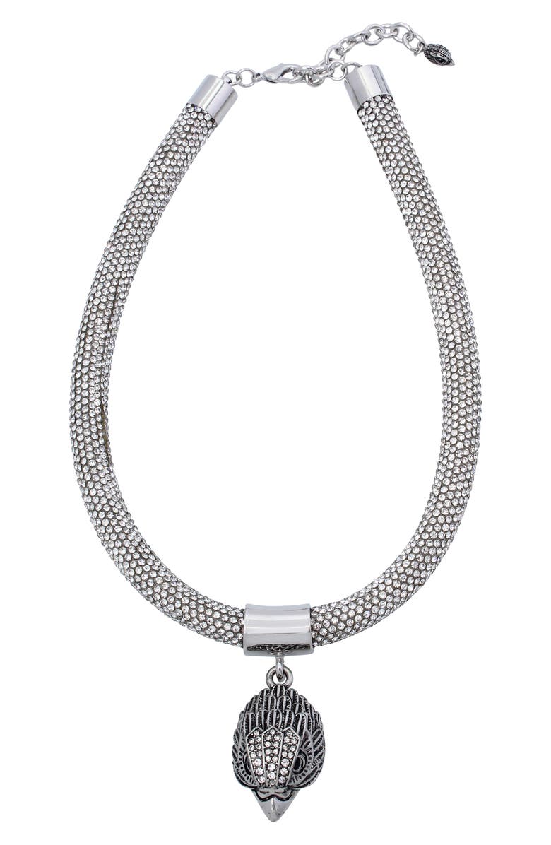 Kurt Geiger London Pavé Collar Pendant Necklace, Main, color, Crystal