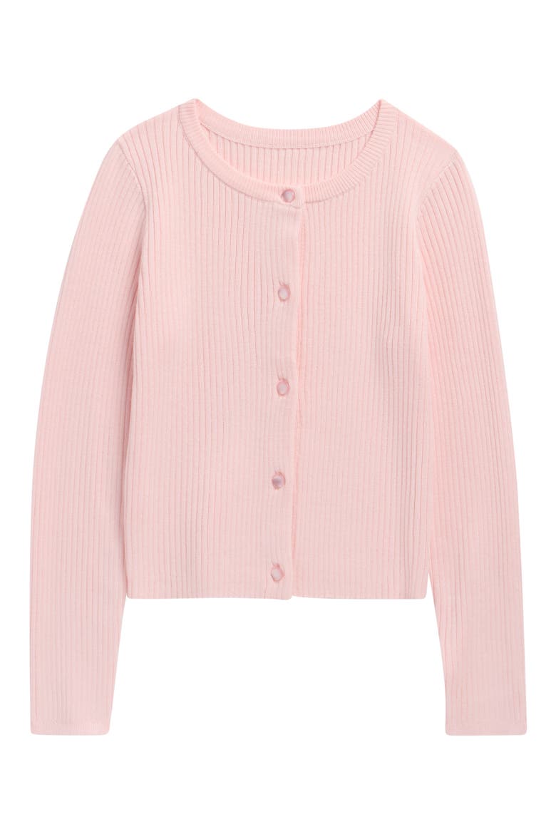Kids' Cropped Rib Cardigan, Main, color, MARY ROSE