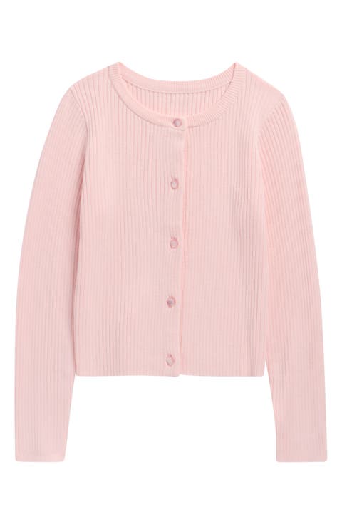 Kids' Cropped Rib Cardigan