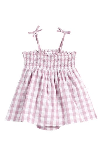 Nordstrom Babies'  Smocked Bodysuit In Pink