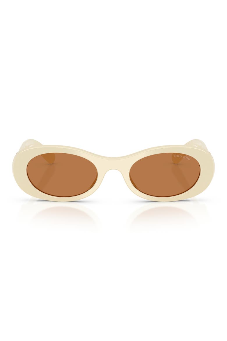 50mm Oval Sunglasses, Alternate, color, MILK / BROWN