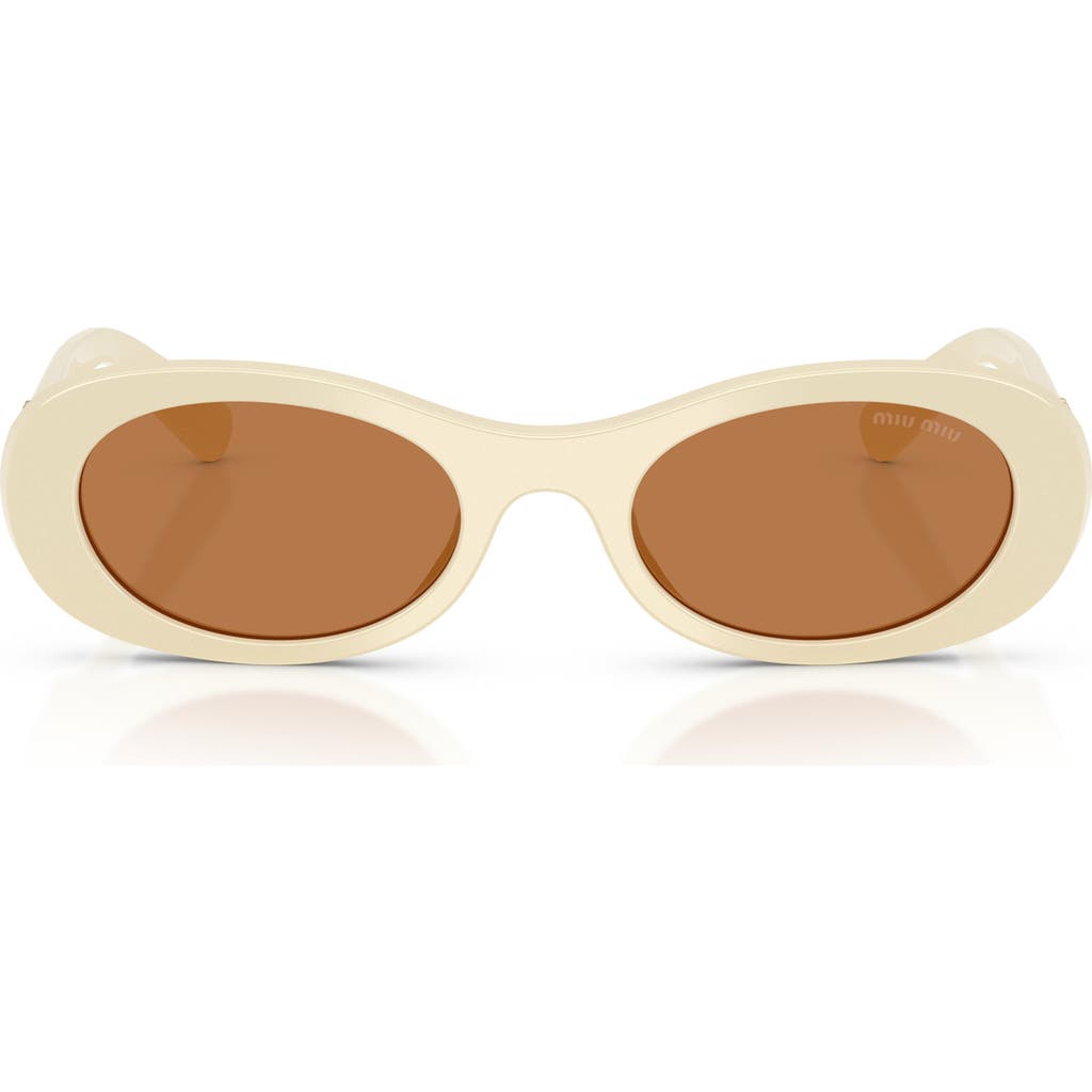 Miu Miu 50mm Oval Sunglasses In Neutral