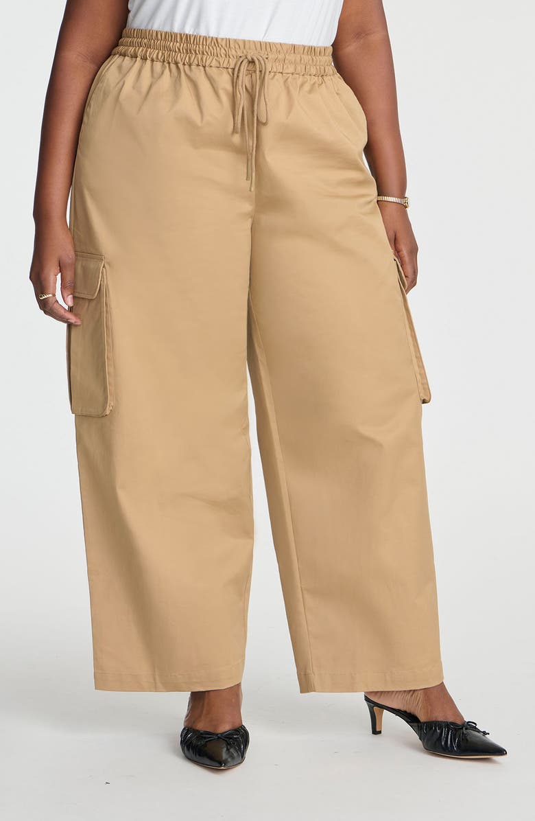 ELOQUII Wide Leg Cargo Pants, Main, color, 