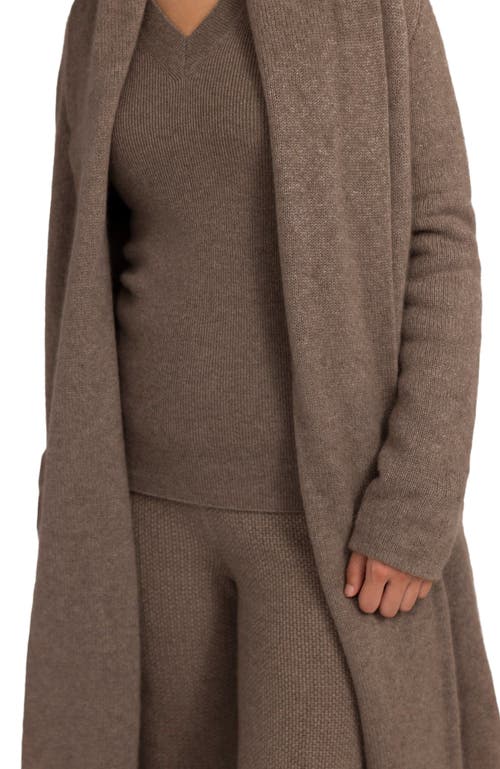 Gobi Mongolian Cashmere Organic Shawl Collar Cardigan Taupe In Brown
