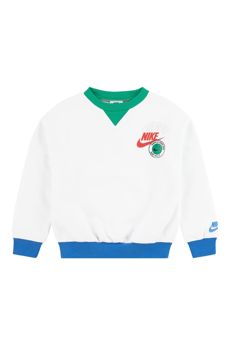 Kids' Sportswear Colorblock Sweatshirt, Main, color, WHITE