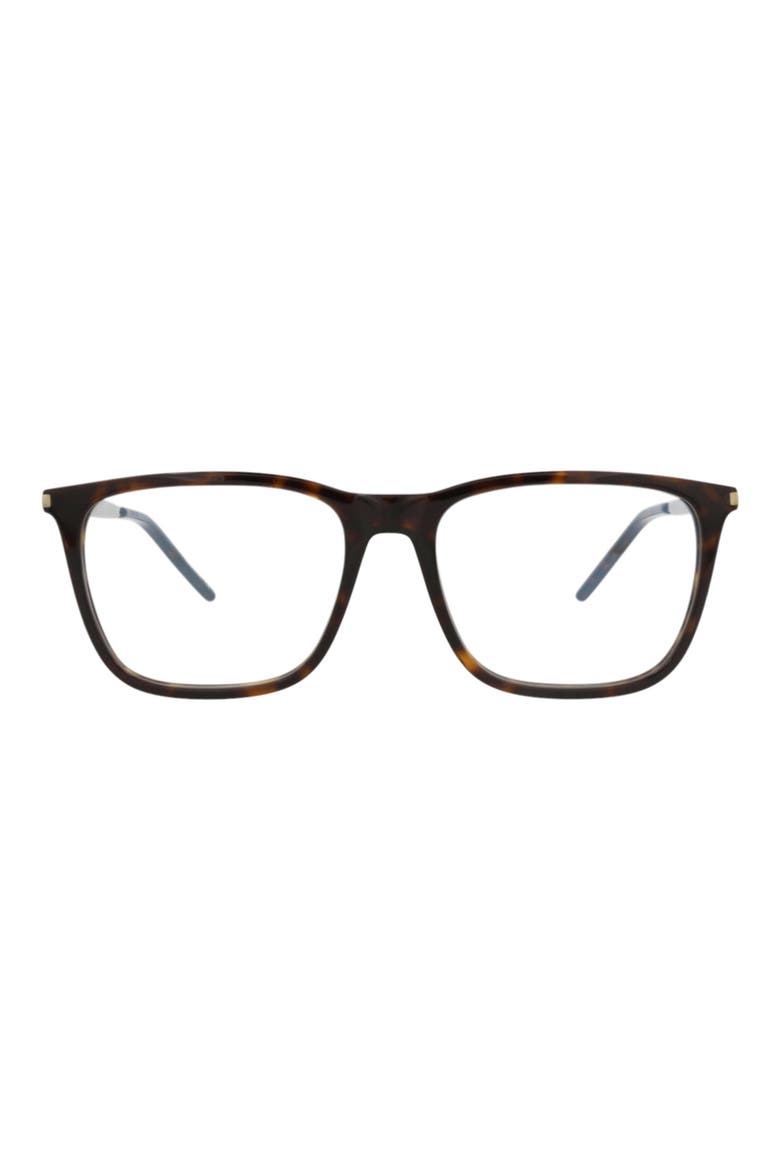 55mm Square Optical Frames, Main, color, HAVANA SILVER TRANSPARENT