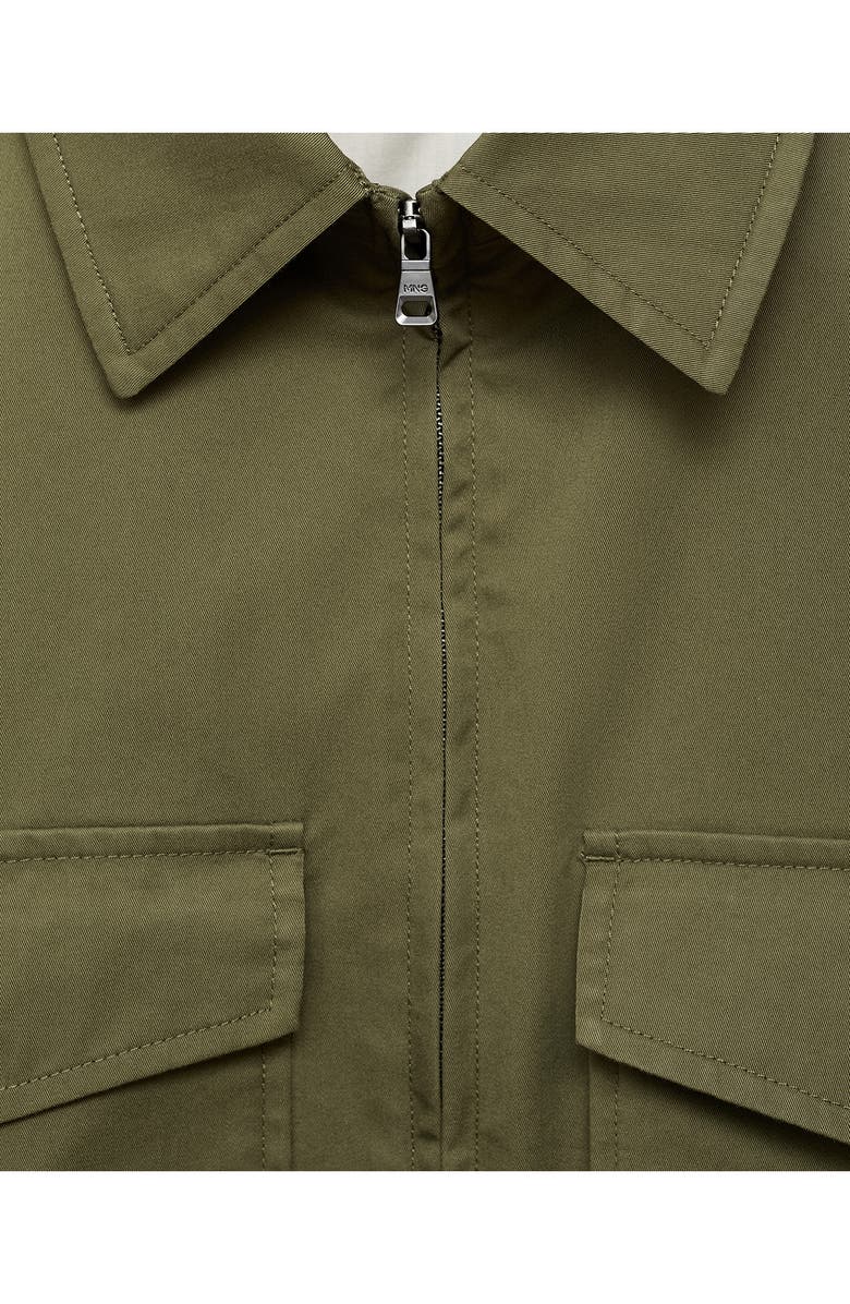 MANGO Cotton Blend Twill Zip Jacket, Alternate, color,