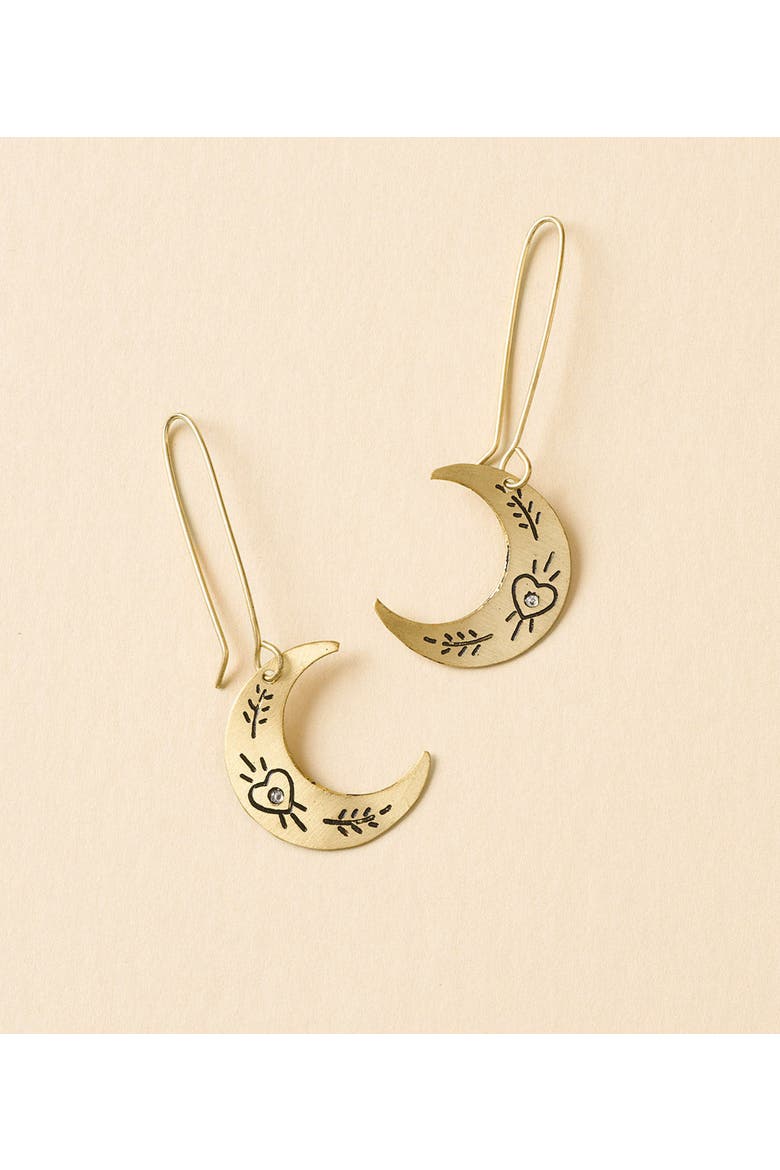 Ruchi Crescent Moon Dangle Earrings, Main, color, Gold