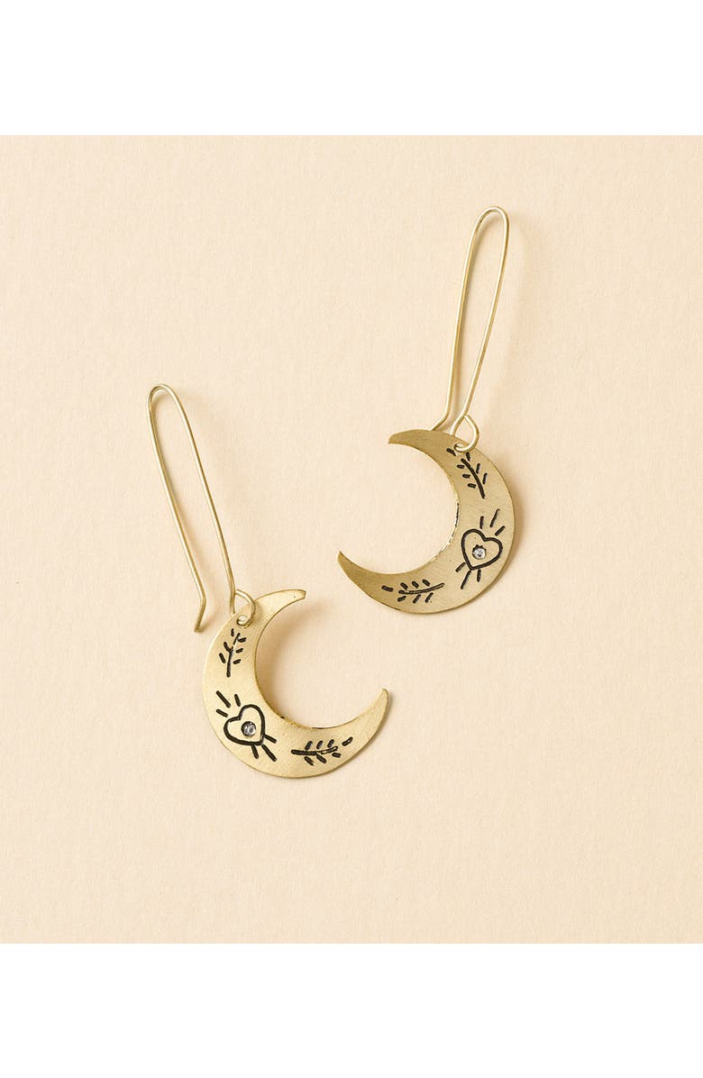 Matr Boomie Ruchi Crescent Moon Dangle Earrings, Main, color, Gold