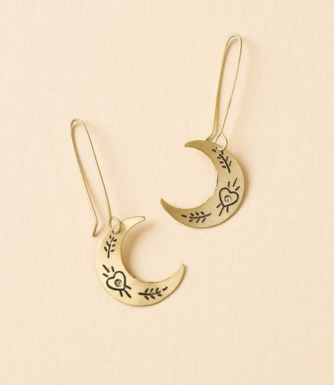 Ruchi Crescent Moon Dangle Earrings