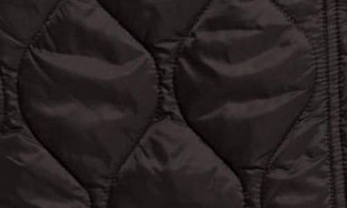Ramy Brook Melanie Quilted Mixed Media Coat With Scarf In Black