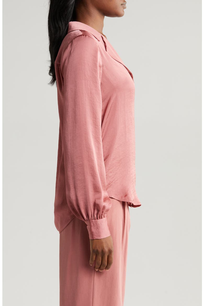 Capriana Satin Button-Up Shirt, Alternate, color, DESERTDUSK
