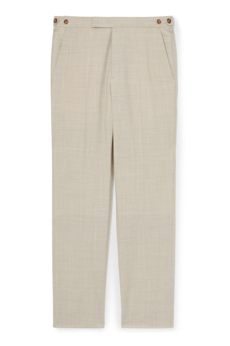 Vita Check Wool Blend Pants, Alternate, color, OATMEAL