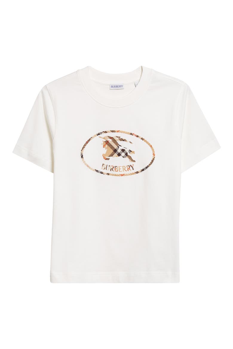 Frankie Embroidered EKD Stamp Cotton T-Shirt, Alternate, color, CHALK