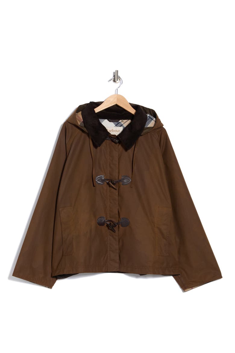Myra Waxed Toggle Jacket, Alternate, color, BARK/HESSIAN TARTAN