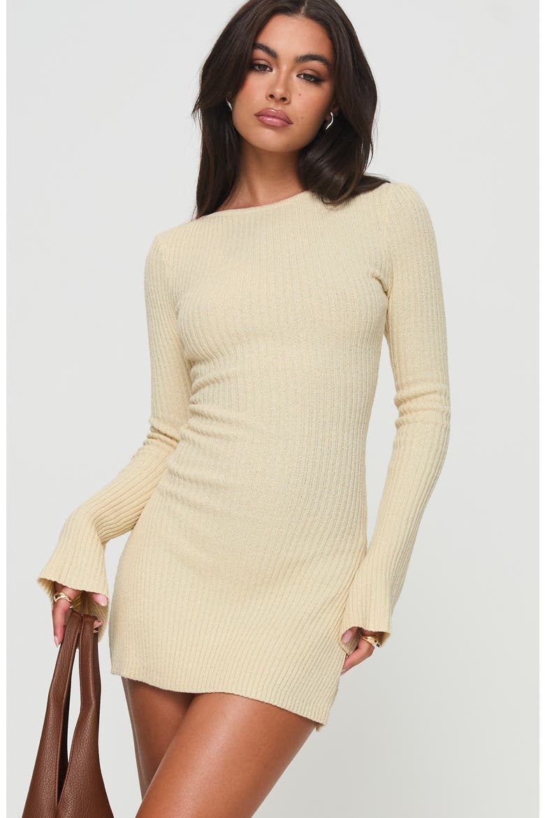 Osment Long Sleeve Knit Minidress, Alternate, color, CREAM