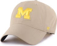 '47 Men's '47 Khaki Michigan Wolverines Clean Up brrr° Adjustable Hat
