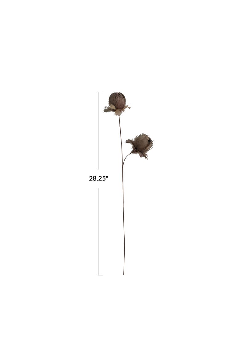 Organic Feather Flower Stem Decor, Taupe, Alternate, color, Taupe