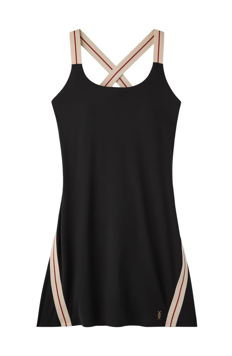 Rhone Retro Revive Cross Back Sports Dress, Alternate, color, Pure Black