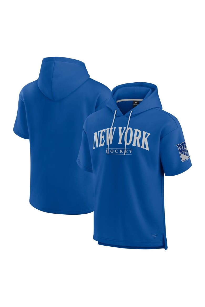 Men's Fanatics  Blue New York Rangers Elements Ready Short Sleeve Pullover Hoodie, Main, color, Blue