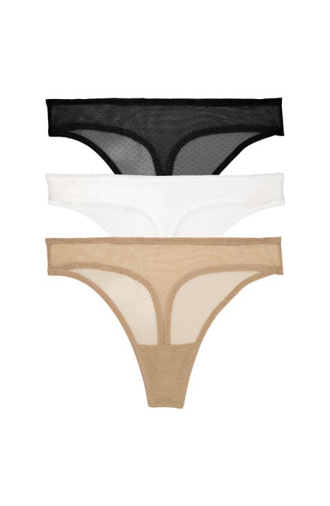 Jolie Sheer Lace Thong 3-Pack