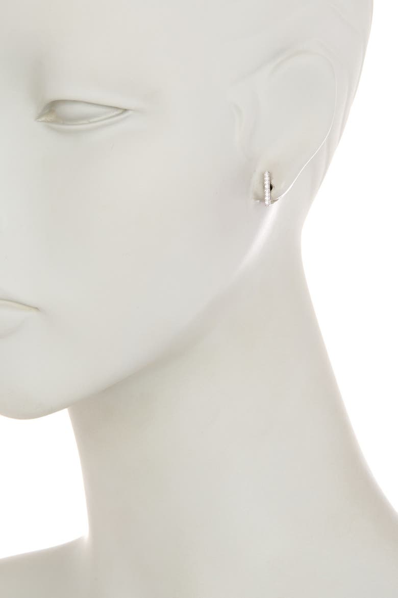 White Rhodium Plated Swarovski Crystal Accented Bar Stud Earrings, Alternate, color, SILVER