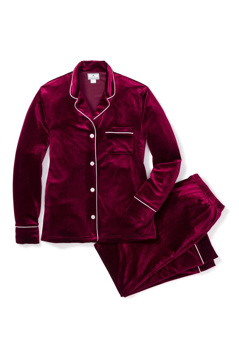 Women's Velour Pajamas, Alternate, color, GARNET