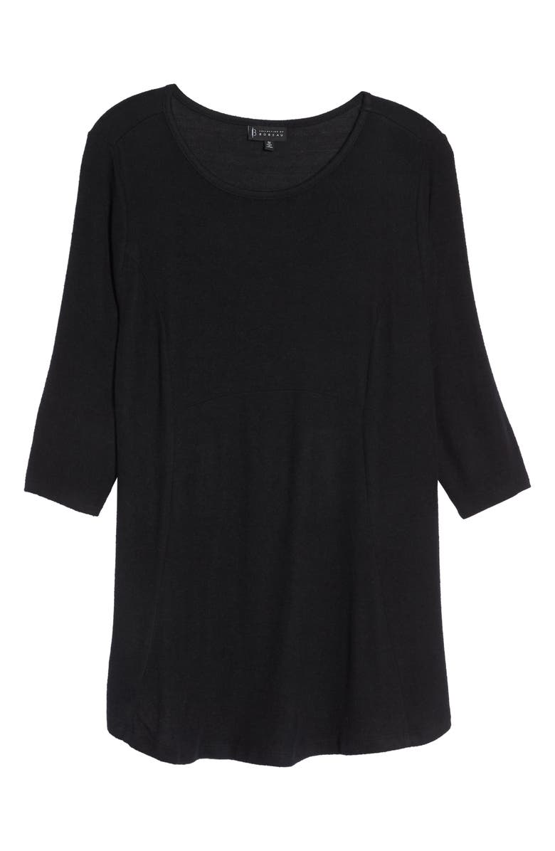 Bobeau Brushed Knit Babydoll Top, Alternate, color,