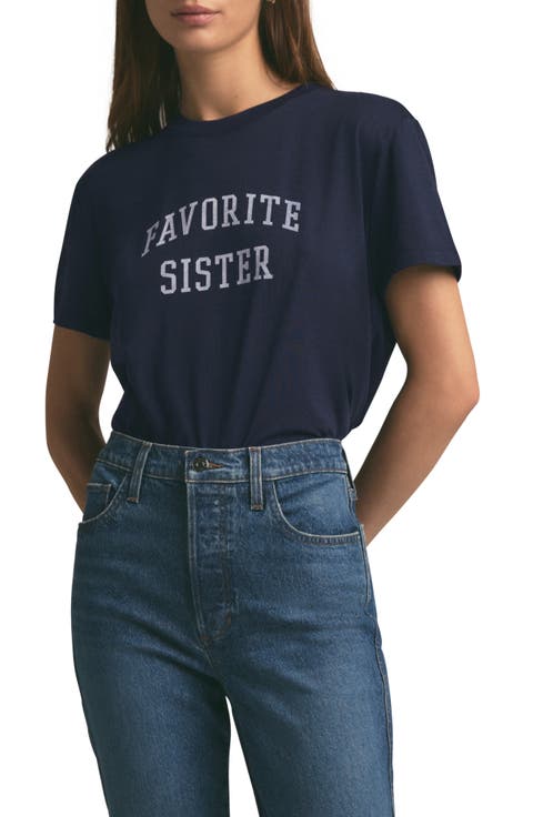 Favorite Sister Crop Graphic T-Shirt
