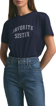 Favorite Daughter Favorite Sister Crop Graphic T-Shirt