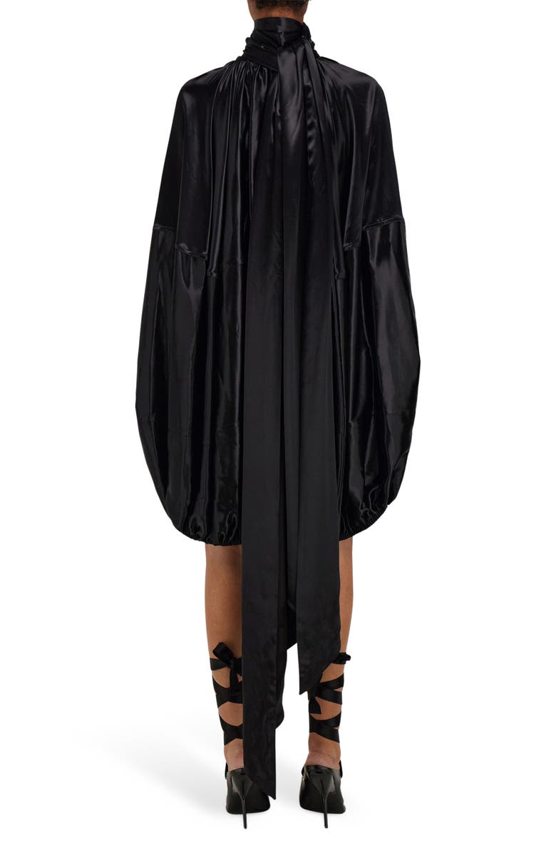 FERRAGAMO Draped Silk Dress, Alternate, color, Nero