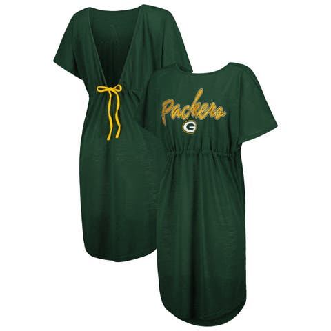 Women's G-III 4Her by Carl Banks Green Green Bay Packers Versus Swim Cover-Up
