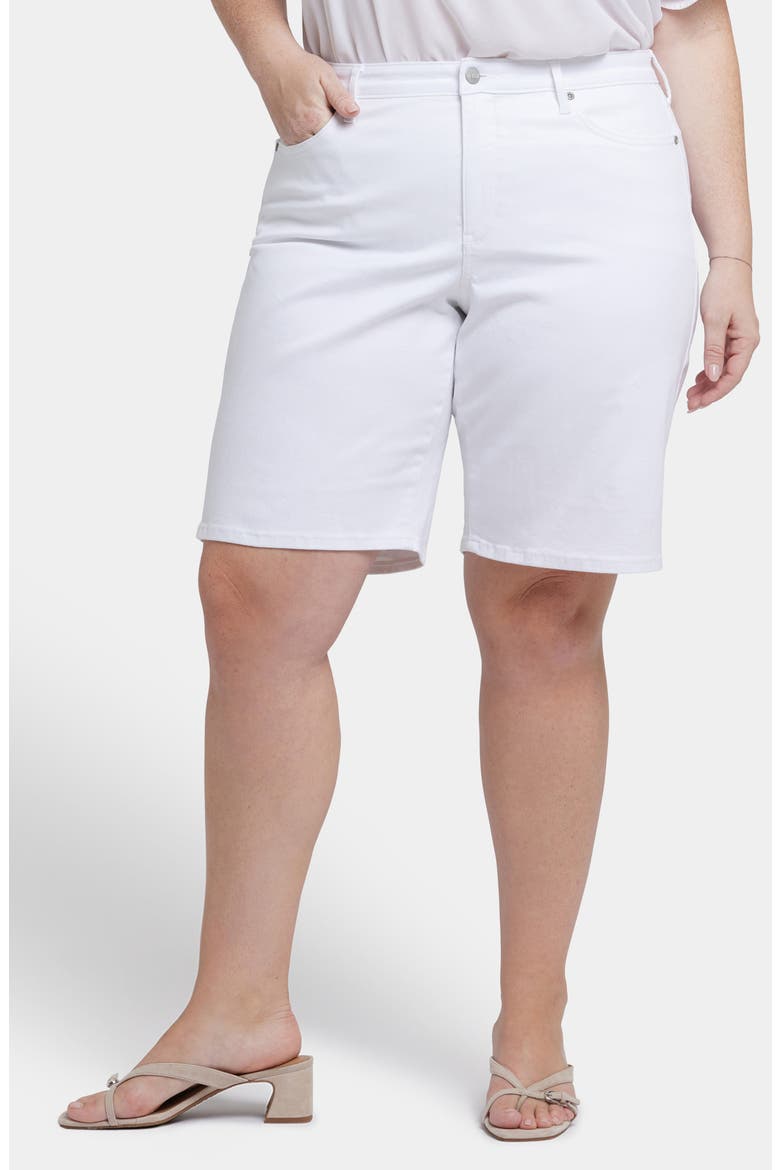Lilly Straight Leg Denim Shorts, Main, color, OPTIC WHITE