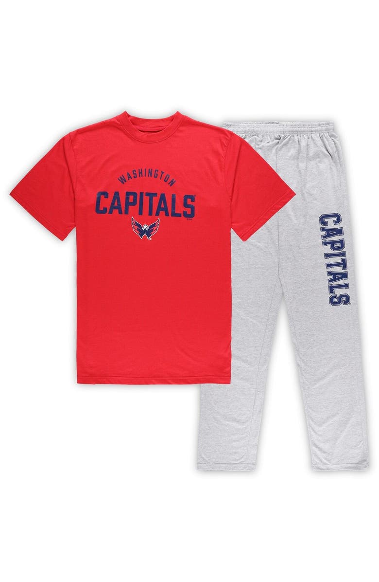 PROFILE Men's Washington Capitals Red/Heather Gray Big & Tall T-Shirt & Pants Lounge Set, Main, color, Red